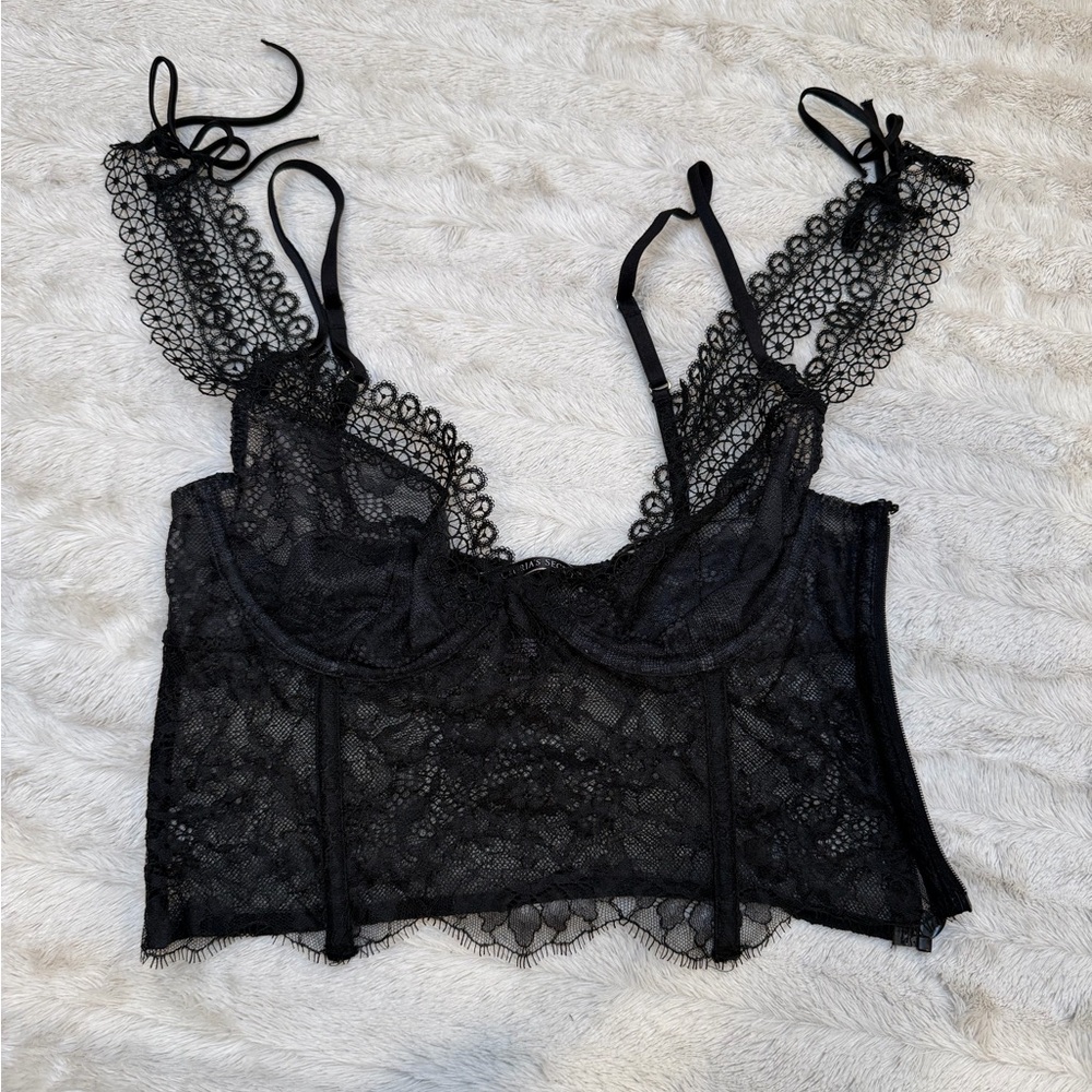Sheer Black Lace Bralette